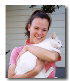 Anne with a cat.
